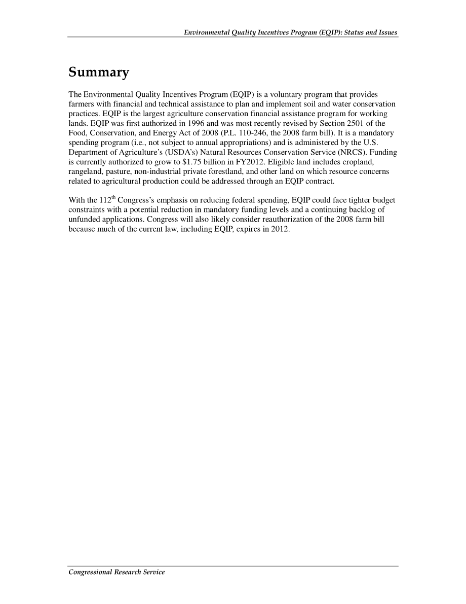 [20110509]R40197_环境质量激励计划（EQIP）：现状和问题.pdf_第2页