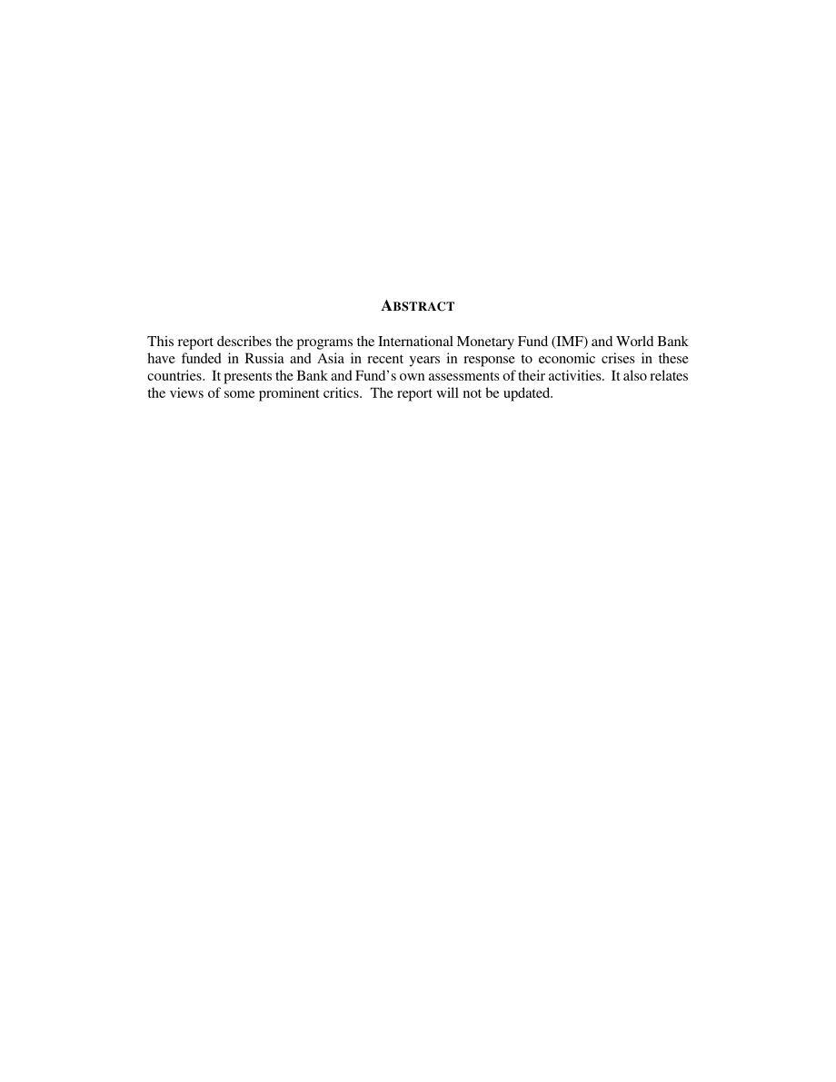 [20000315]RL30467_国际货币基金组织和世界银行在俄罗斯和亚洲的活动：一些相互矛盾的观点.pdf_第2页
