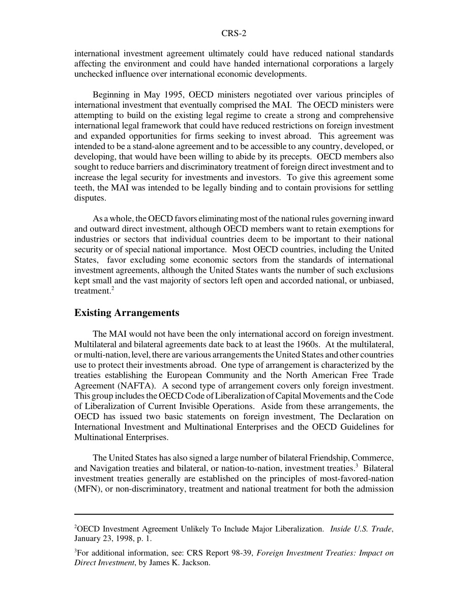 [19991103]98-569_The Multilateral Agreement on Investment A Brief Analysis of the Current Status.pdf_第2页