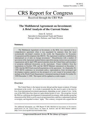 [19991103]98-569_The Multilateral Agreement on Investment A Brief Analysis of the Current Status.pdf