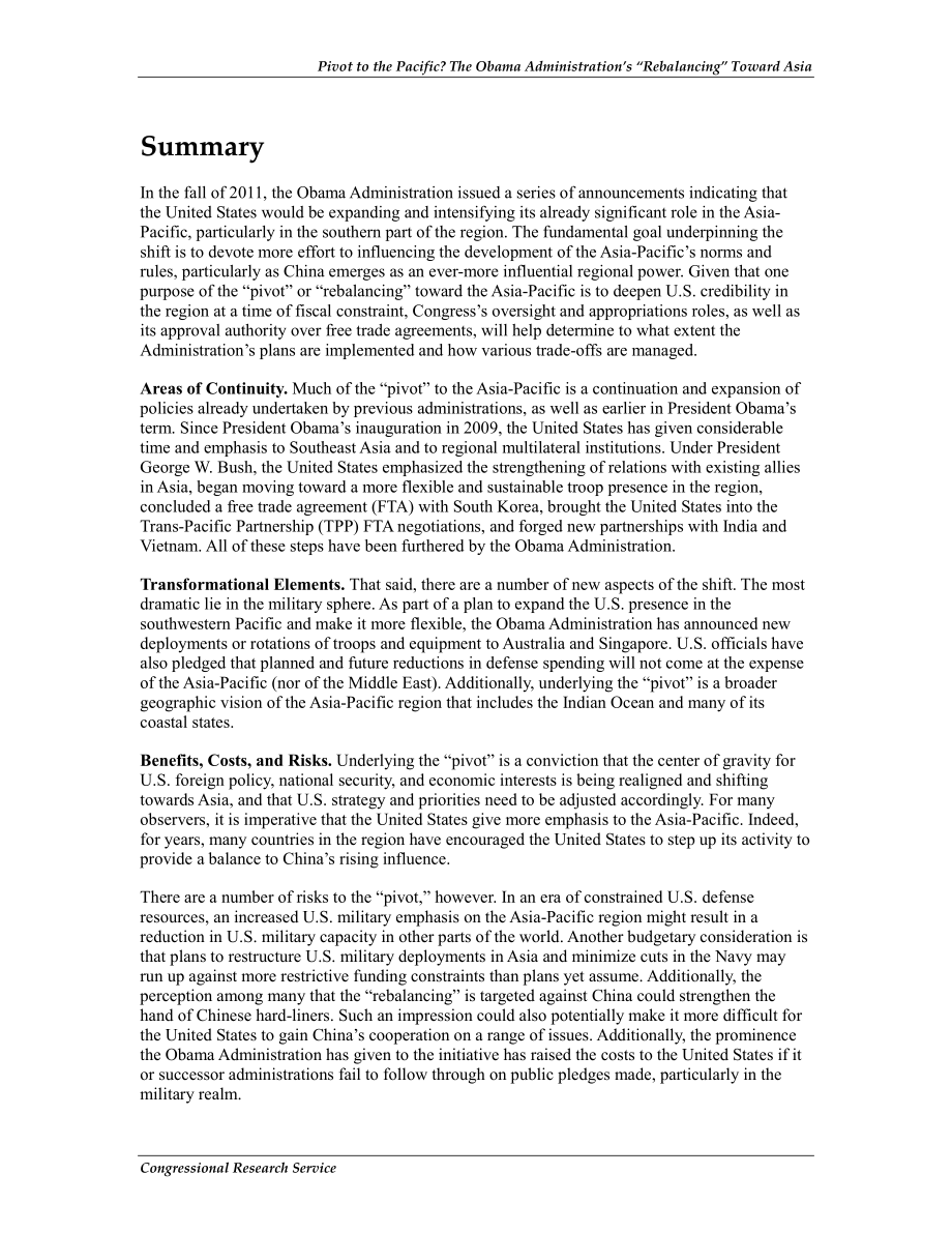[20120328]R42448_转向太平洋？奥巴马政府对亚洲的“再平衡”.pdf_第2页