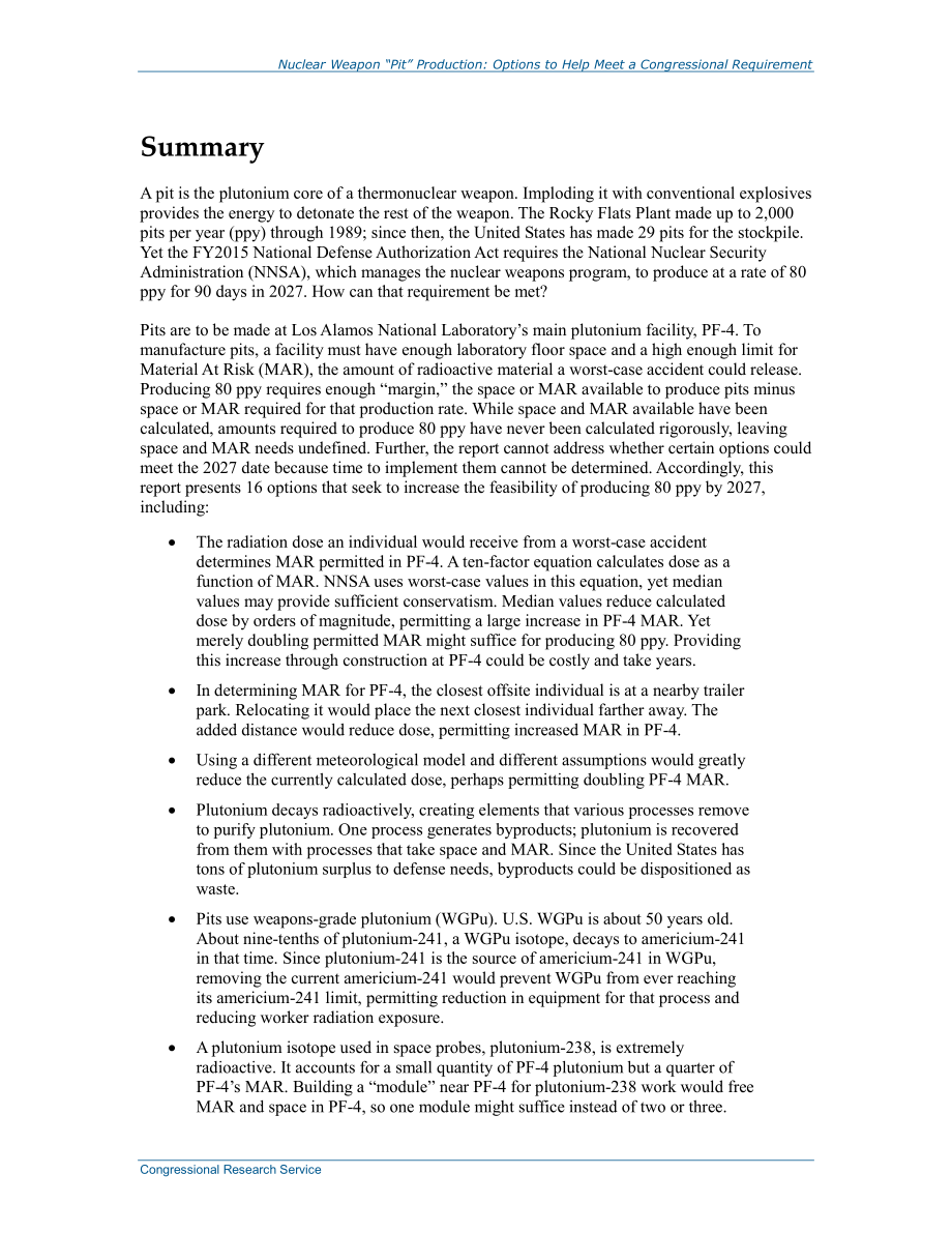 [20150514]R44033_核武器“坑”生产：帮助满足国会要求的选项.pdf_第2页
