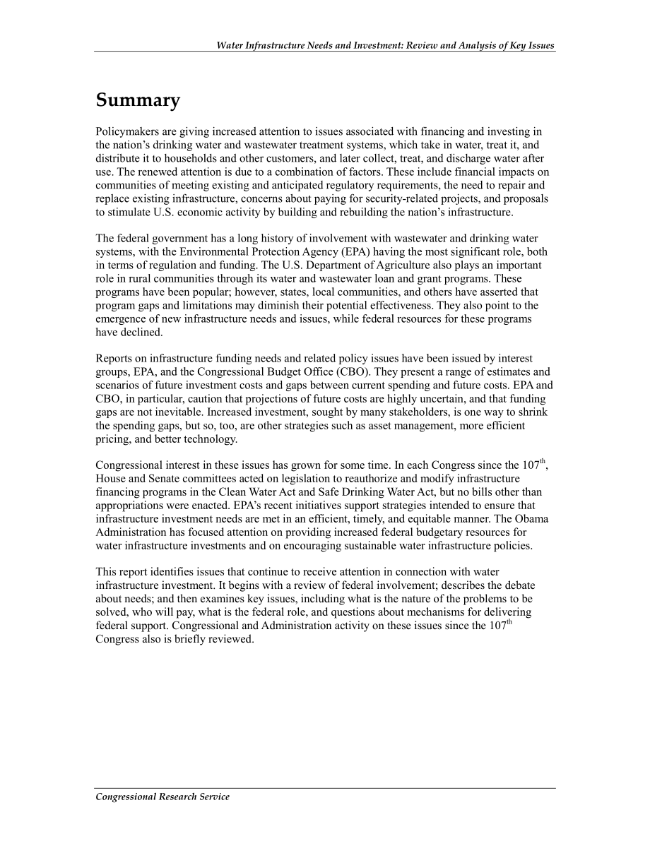 [20121228]RL31116_水基础设施需求和投资：审查和分析关键问题.pdf_第2页