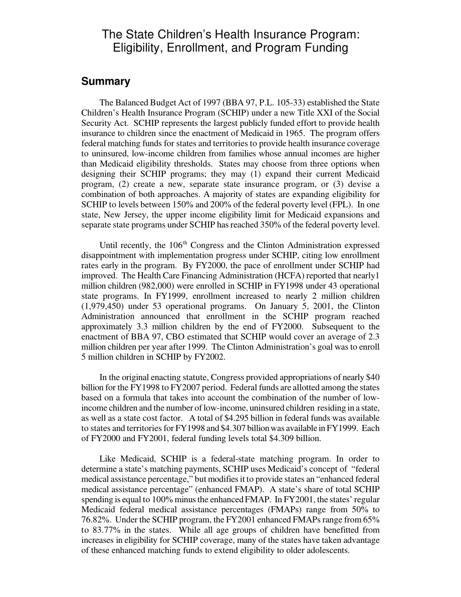 [20010321]RL30642_国家儿童健康保险计划：资格、注册和项目资金.pdf_第2页