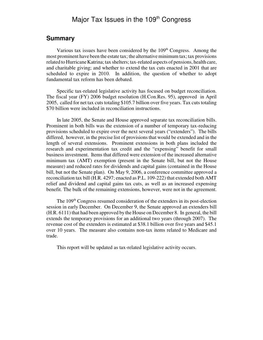 [20061214]RL32719_第109届国会的主要税务问题.pdf_第2页