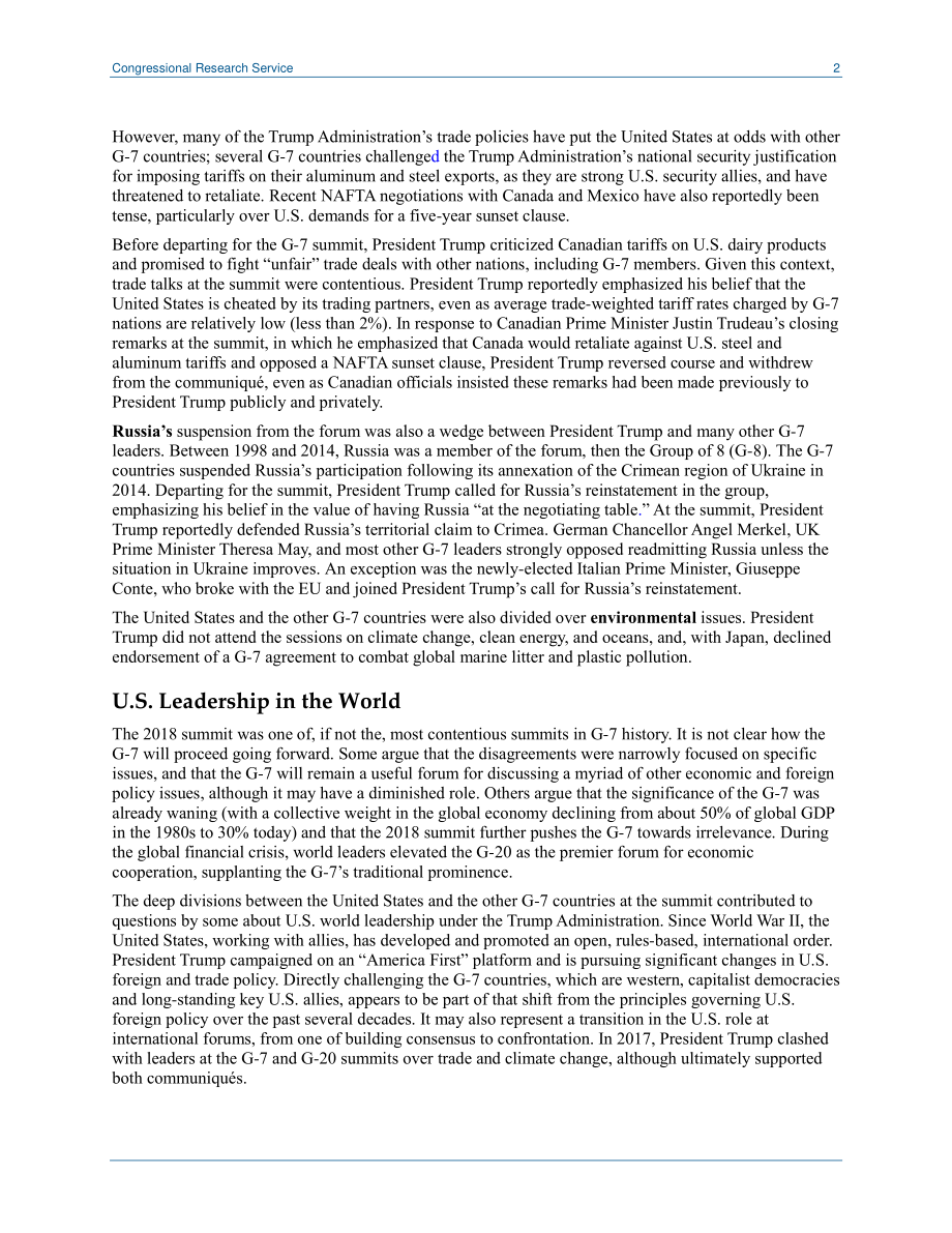 [20180625]IN10919_在加拿大查尔沃举行的七国集团首脑会议：改变美国在全球论坛中的领导地位.pdf_第2页