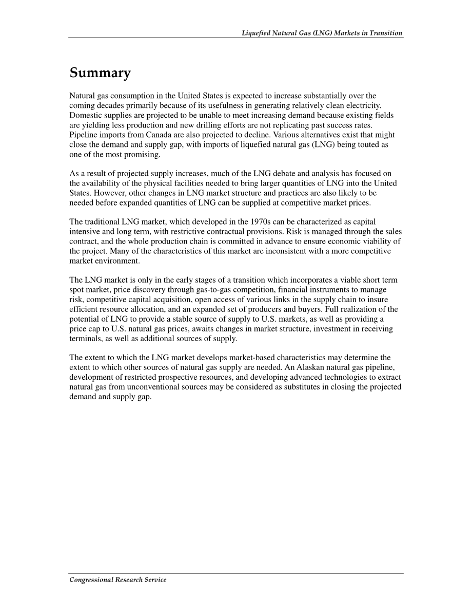 [20070117]RL32445_Liquefied Natural Gas (LNG) Markets in Transition 对美国供应和价格的影响.pdf_第2页