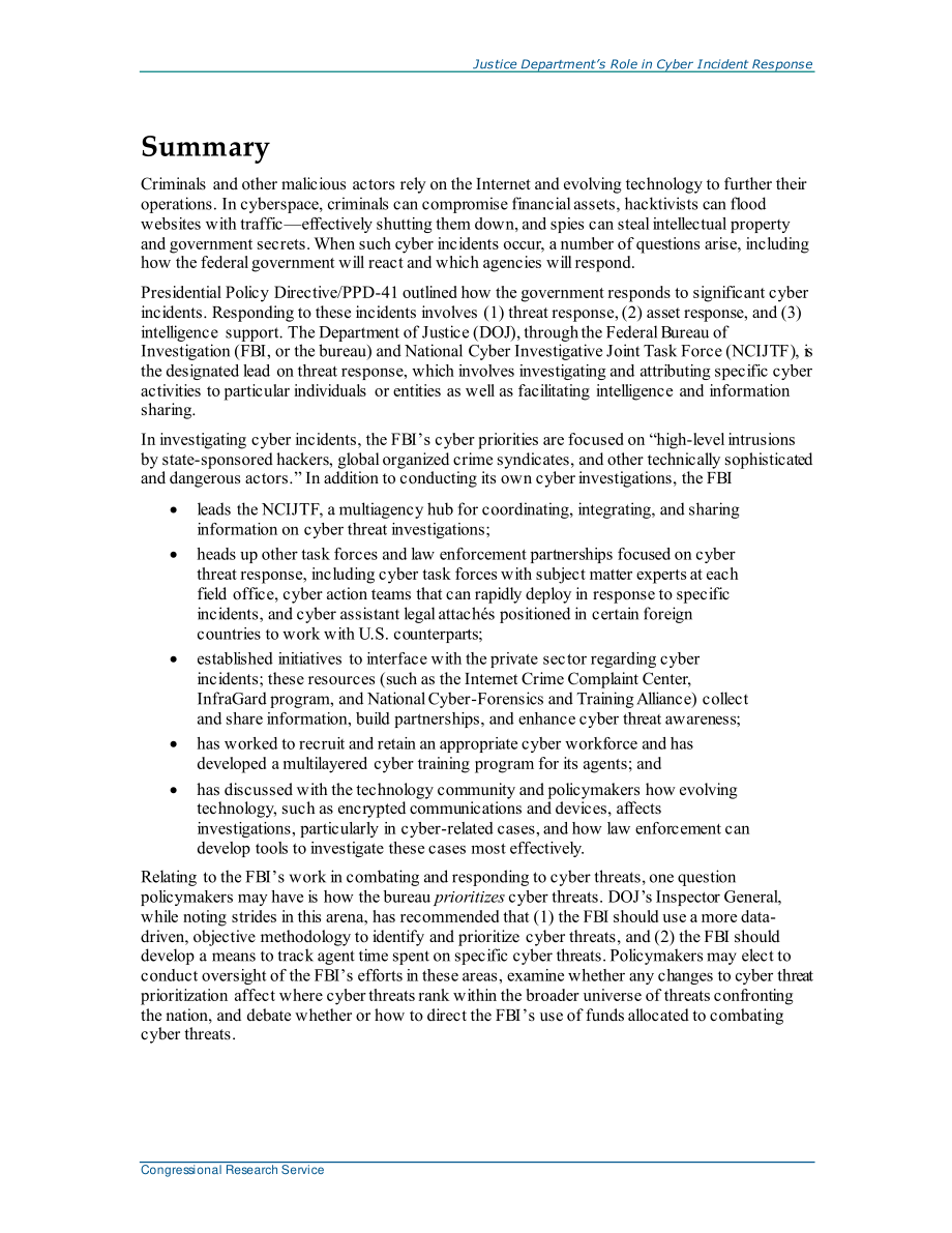 [20201218]R44926_司法部在网络事件应对中的作用.pdf_第2页