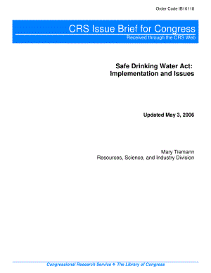 [20060503]IB10118_安全饮用水法案：实施和问题.pdf