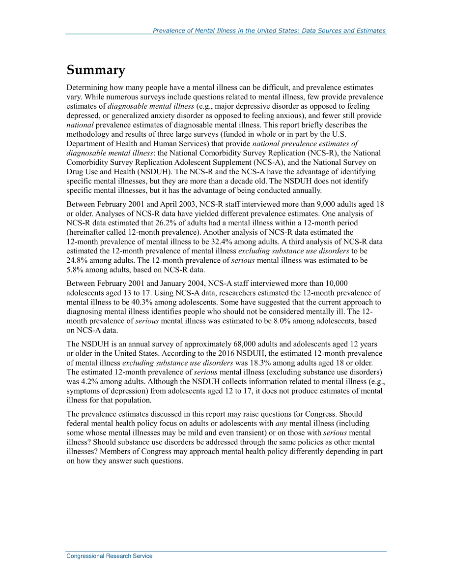 [20180119]R43047_美国精神疾病患病率：数据来源和估计.pdf_第2页