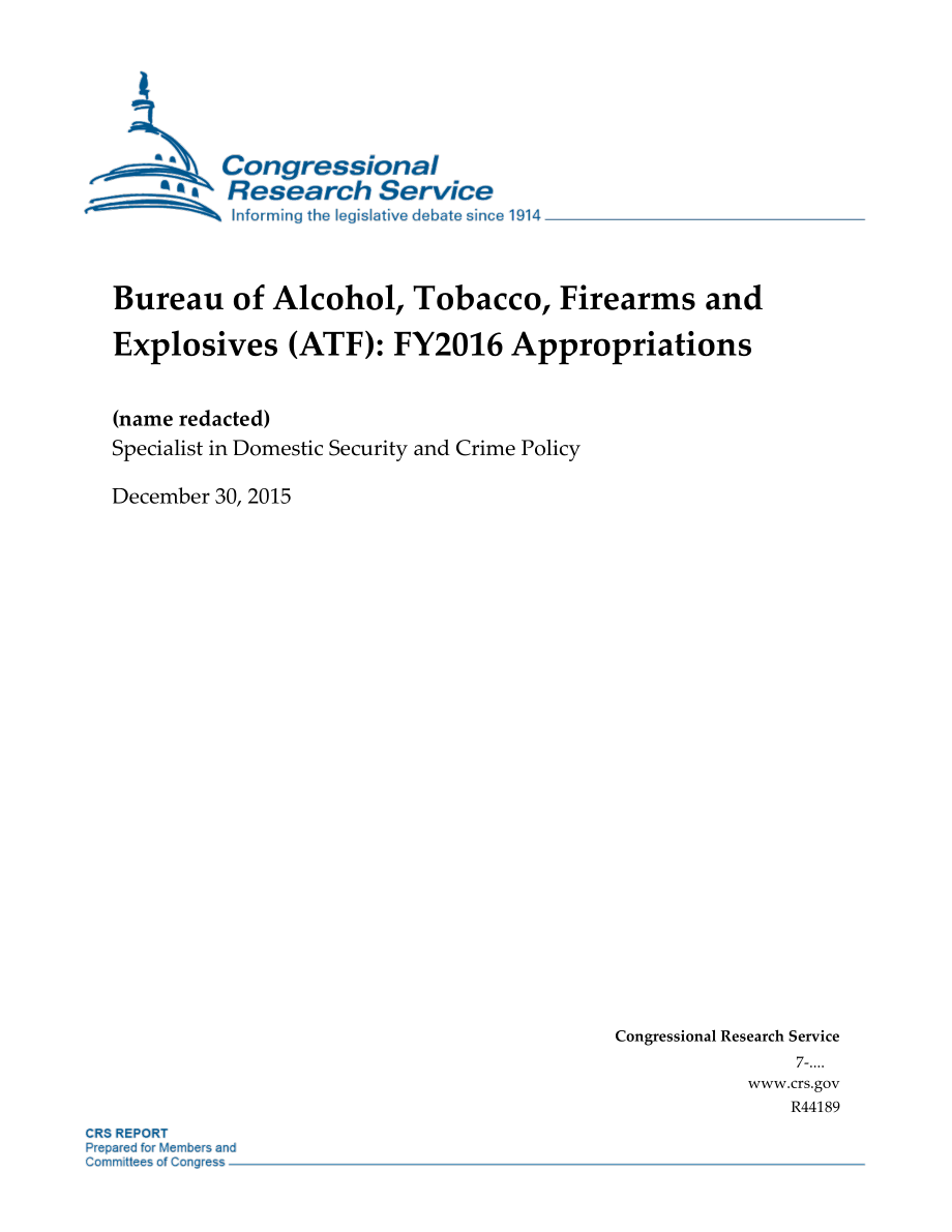 [20151230]R44189_烟酒枪支爆炸物管理局（ATF）：2016财年拨款.pdf_第1页