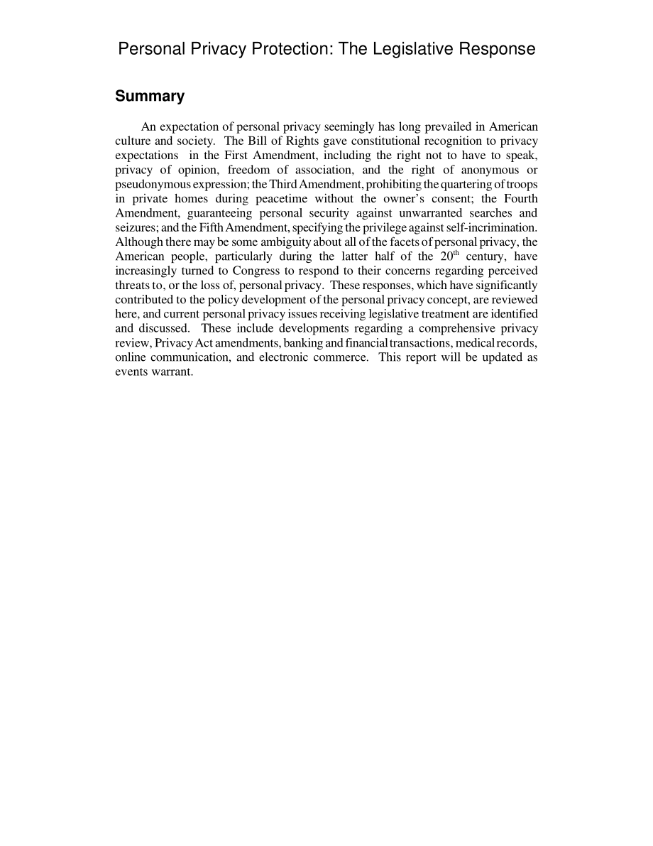 [20010524]RL30671_个人隐私保护：立法回应.pdf_第2页