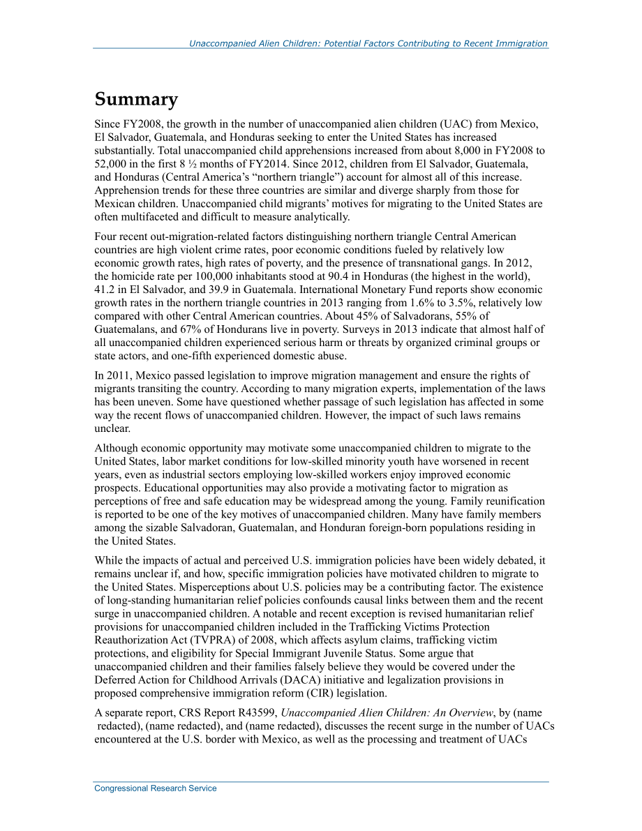 [20140703]R43628_孤身外籍儿童：导致近期移民的潜在因素.pdf_第2页