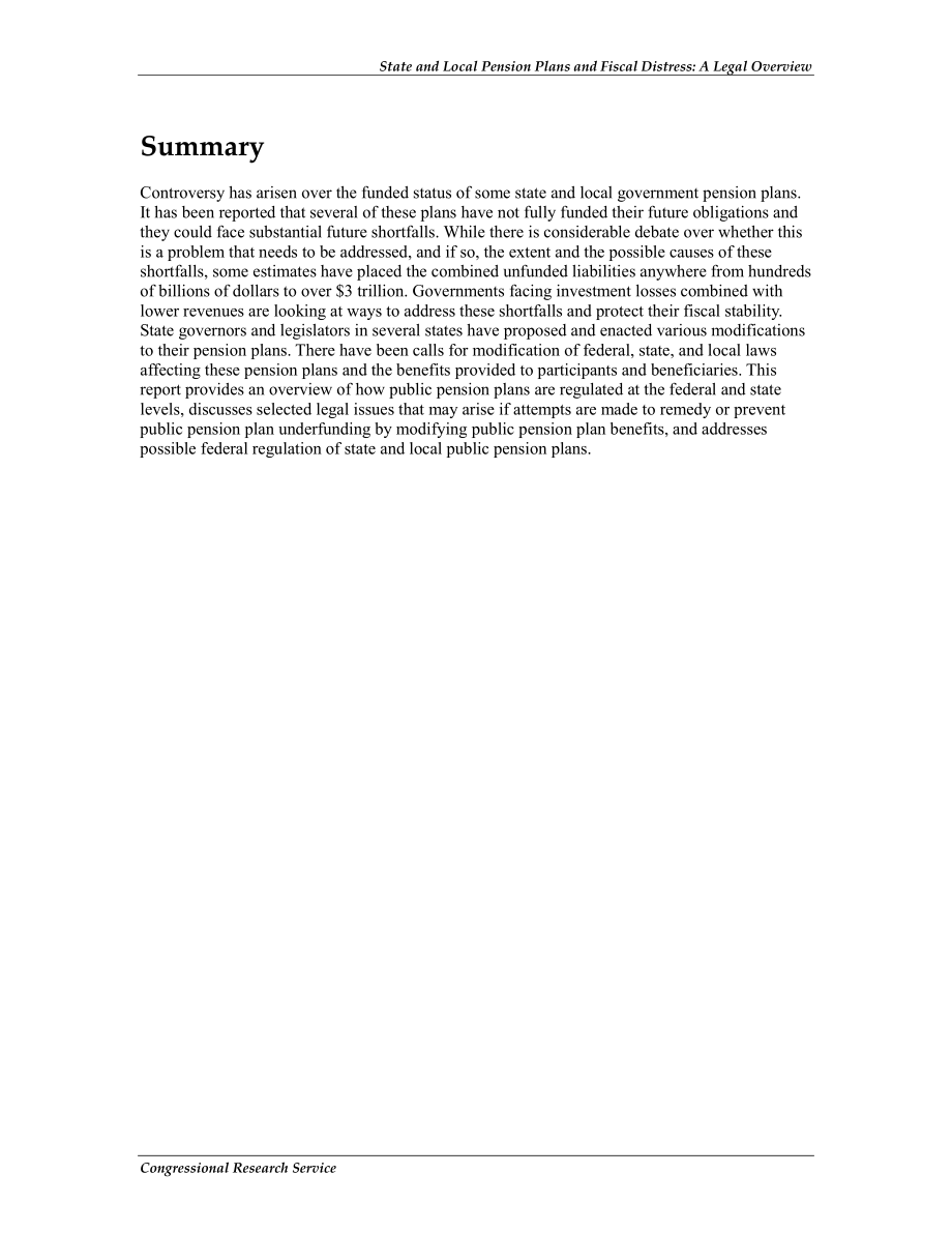 [20111216]R41736_州和地方养老金计划和财政困境：法律概述.pdf_第2页