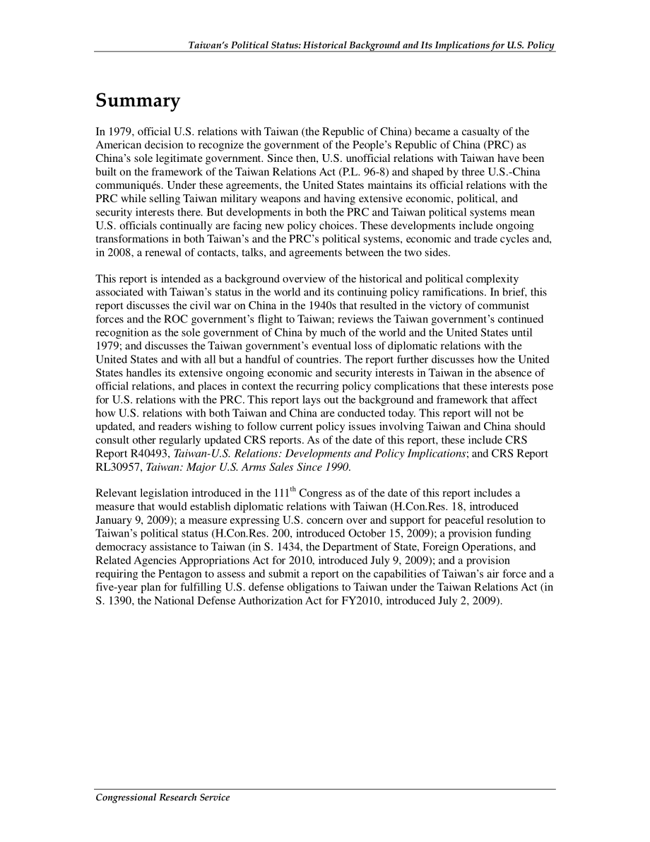 [20091103]RS22388_台湾的政治地位：历史背景及其对美国政策的启示.pdf_第2页