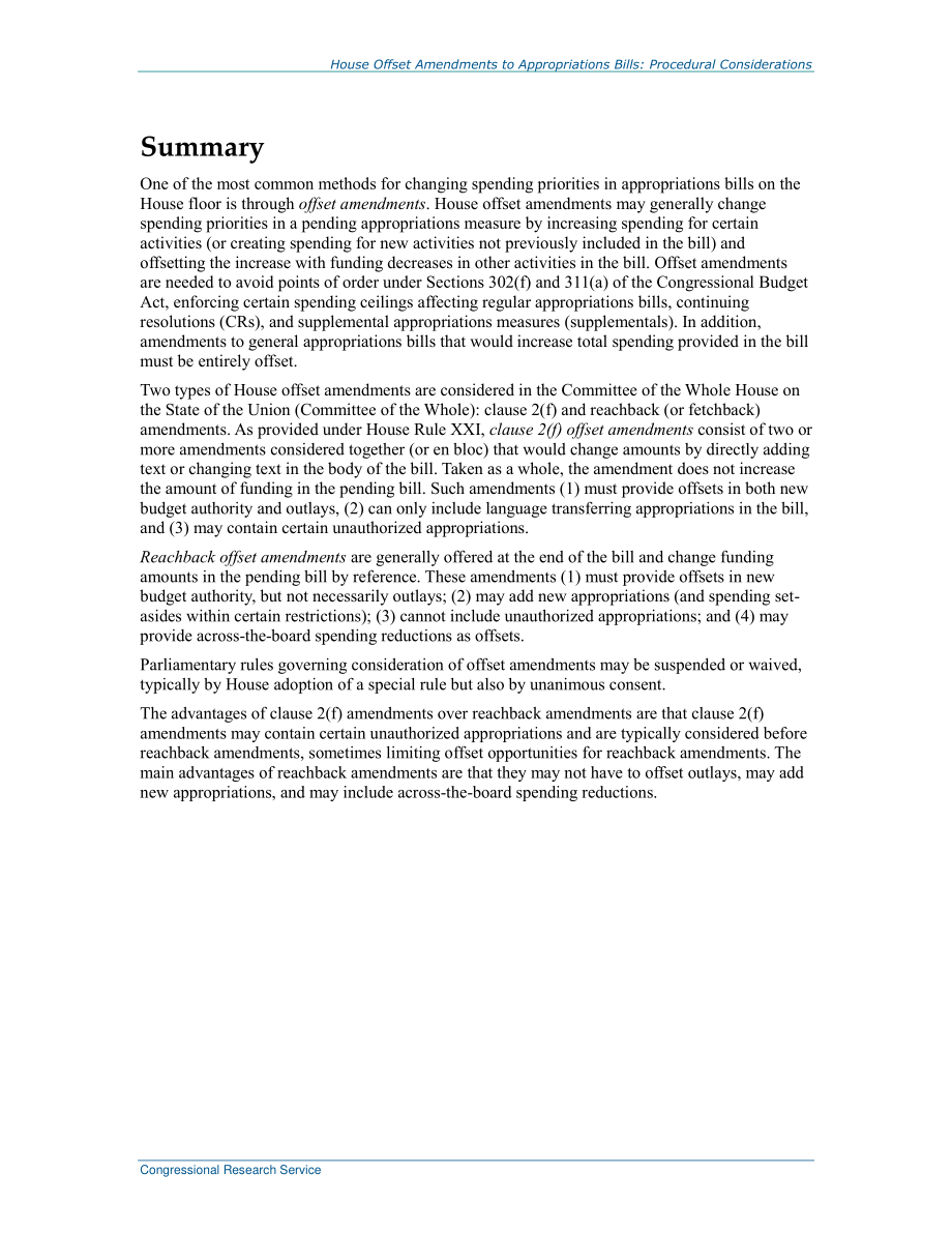 [20190206]RL31055_众议院拨款法案修正案：程序方面的考虑.pdf_第2页