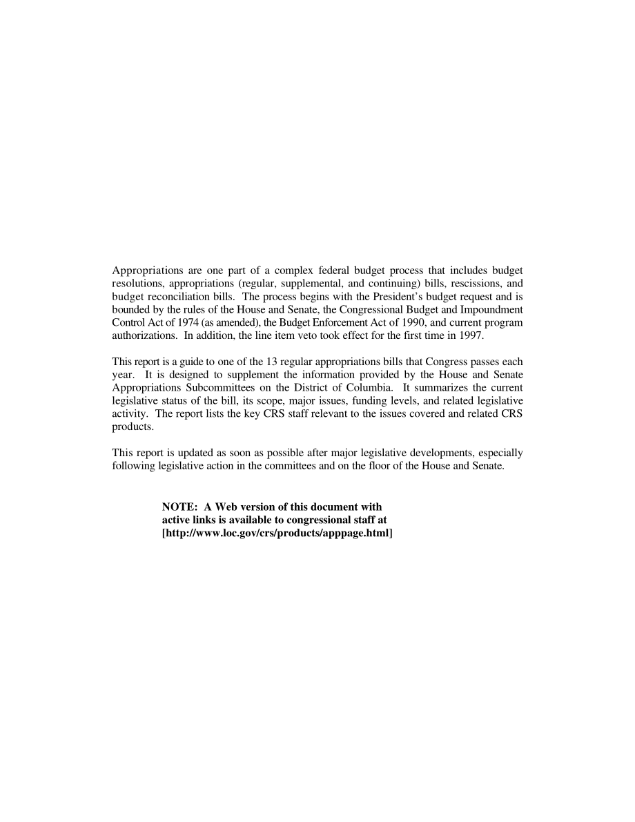 [19981105]98-213E_Appropriations for FY 1999：哥伦比亚特区.pdf_第2页