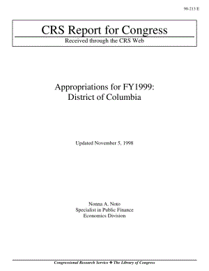 [19981105]98-213E_Appropriations for FY 1999：哥伦比亚特区.pdf