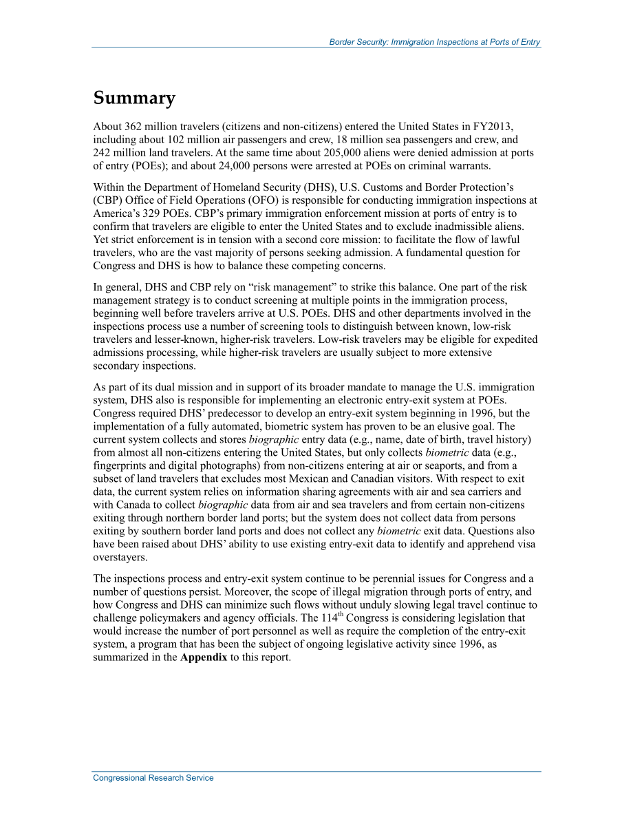 [20150126]R43356_边境安全：入境口岸的移民检查.pdf_第2页
