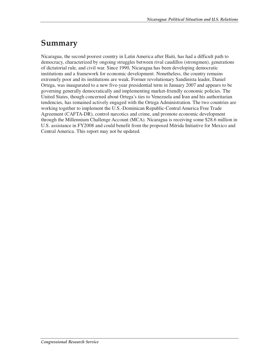 [20080317]RS22836_尼加拉瓜：政治形势与美国关系.pdf_第2页