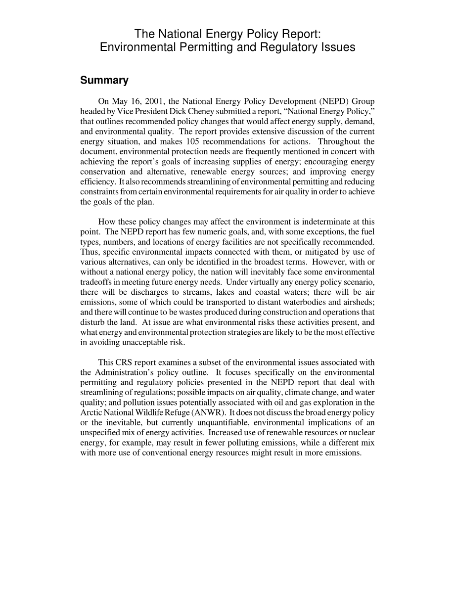 [20010611]RL31020_国家能源政策报告：环境许可和监管问题.pdf_第2页