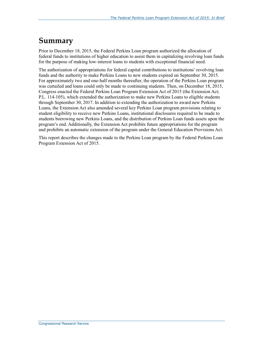 [20160114]R44343_2015年《联邦珀金斯贷款计划延期法案》：简言之.pdf_第2页