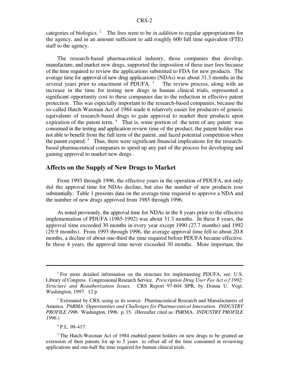 [19970912]97-838E_1992年处方药使用费法案：对新药上市的影响.pdf_第2页