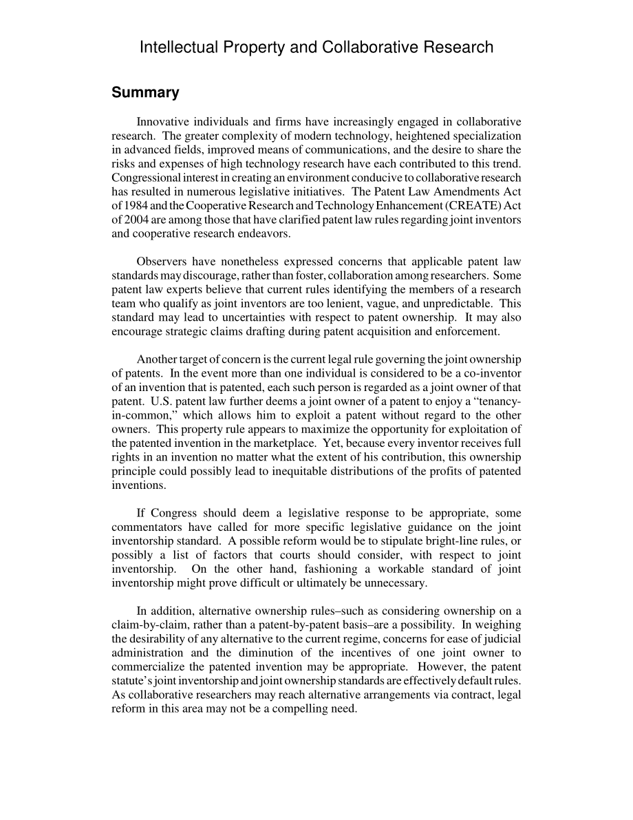 [20050816]RL33063_知识产权与合作研究.pdf_第2页