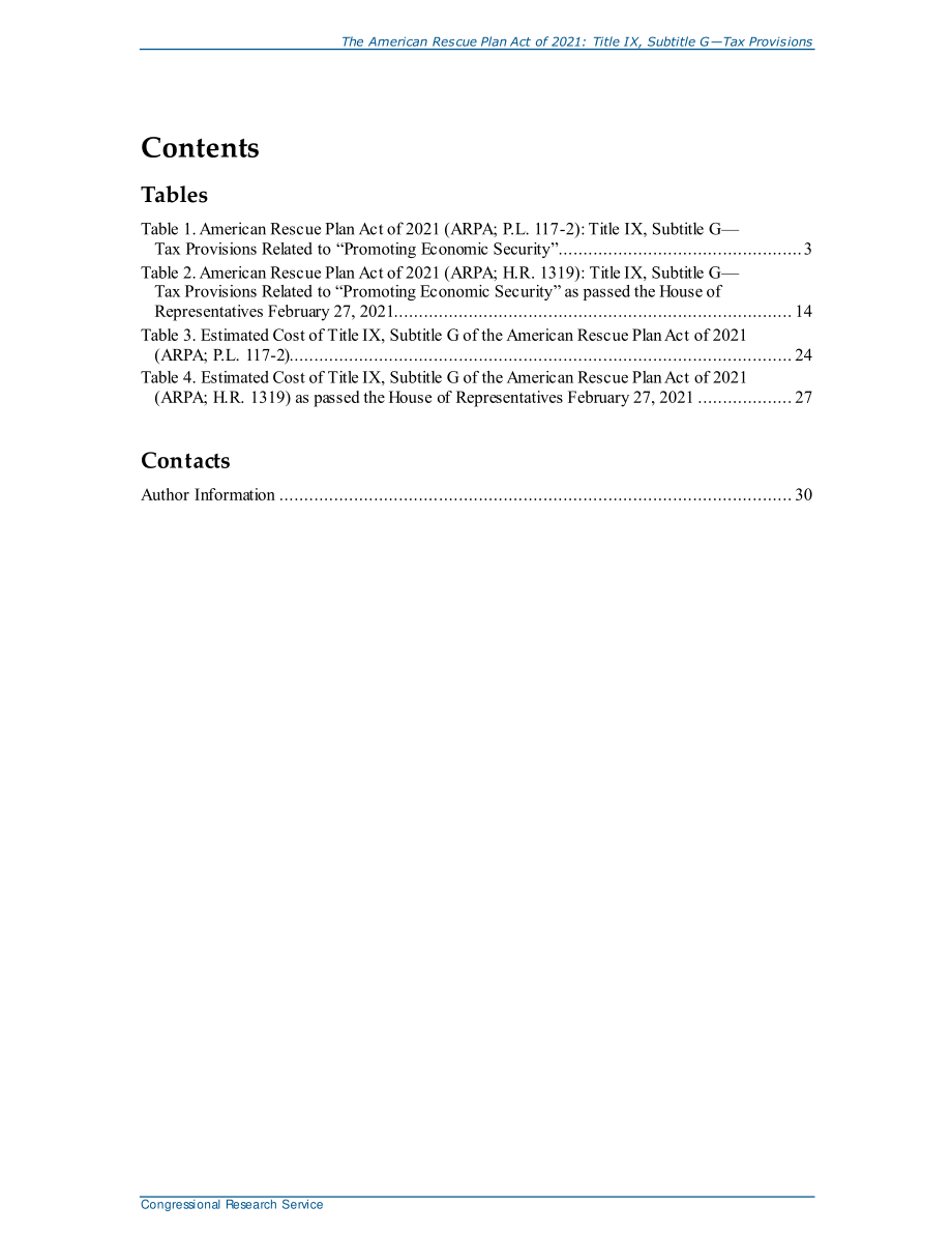 [20210316]R46680_《2021美国救援计划法案》（ARPA；P.L.117-2) 第九篇G子编——与促进经济安全有关的税收规定 .pdf_第2页