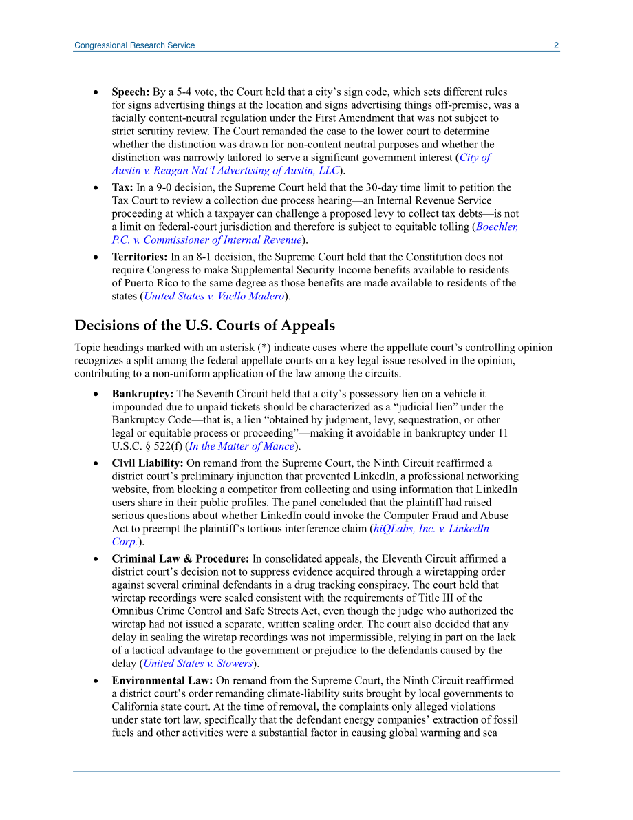 [20220425]LSB10732_国会法院观察员：立法者感兴趣的近期上诉裁决（2022年4月18日至24日）.pdf_第2页