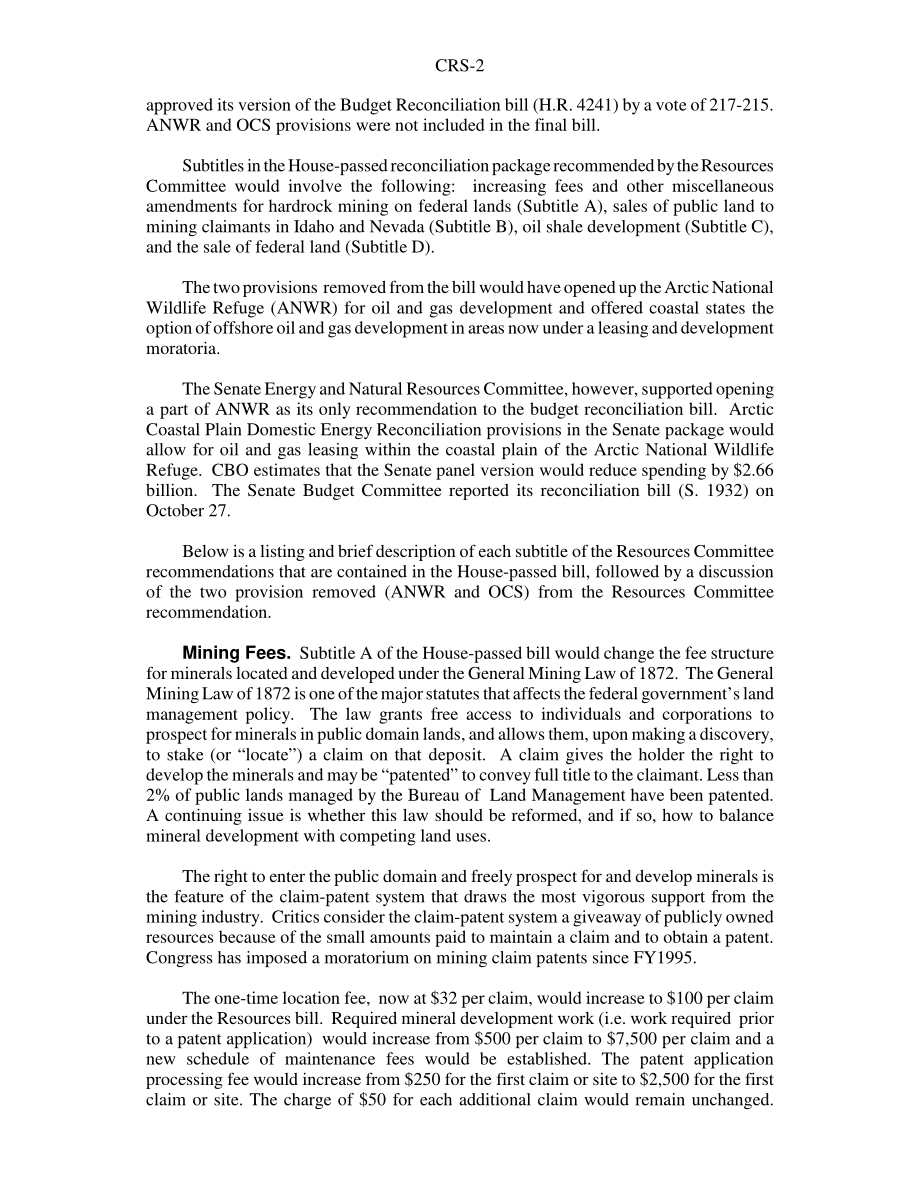 [20051122]RS22313_2006财年预算调节法案中的能源和矿产问题.pdf_第2页