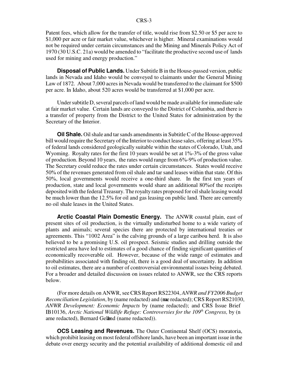 [20051122]RS22313_2006财年预算调节法案中的能源和矿产问题.pdf_第3页