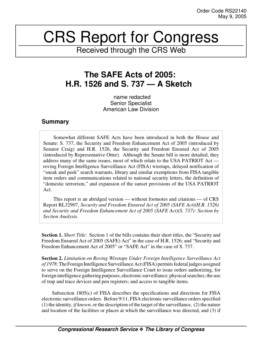 [20050509]RS22140_2005年安全法案：H、 R1526和S.737-草图.pdf_第1页