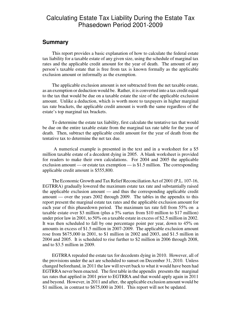 [20050401]RL31092_计算2001-2009年遗产税逐步下调期间的遗产税负债.pdf_第2页