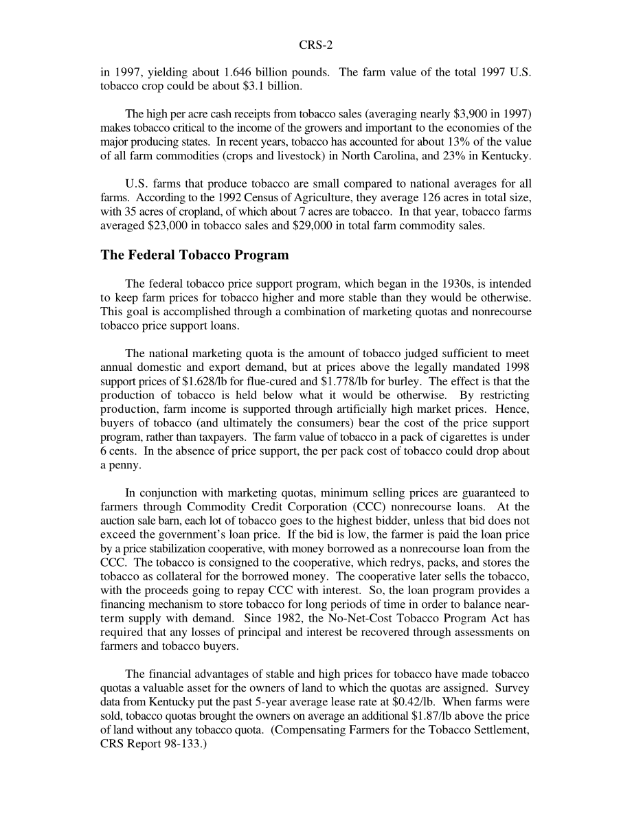 [19980706]97-1042ENR_总结和比较烟草结算政策建议中的主要农业条款.pdf_第2页