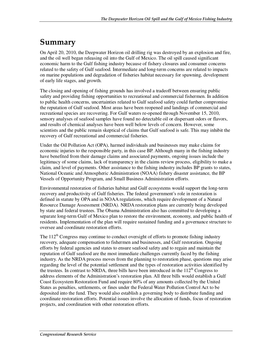 [20110217]R41640_深水地平线漏油事件与墨西哥湾渔业.pdf_第2页