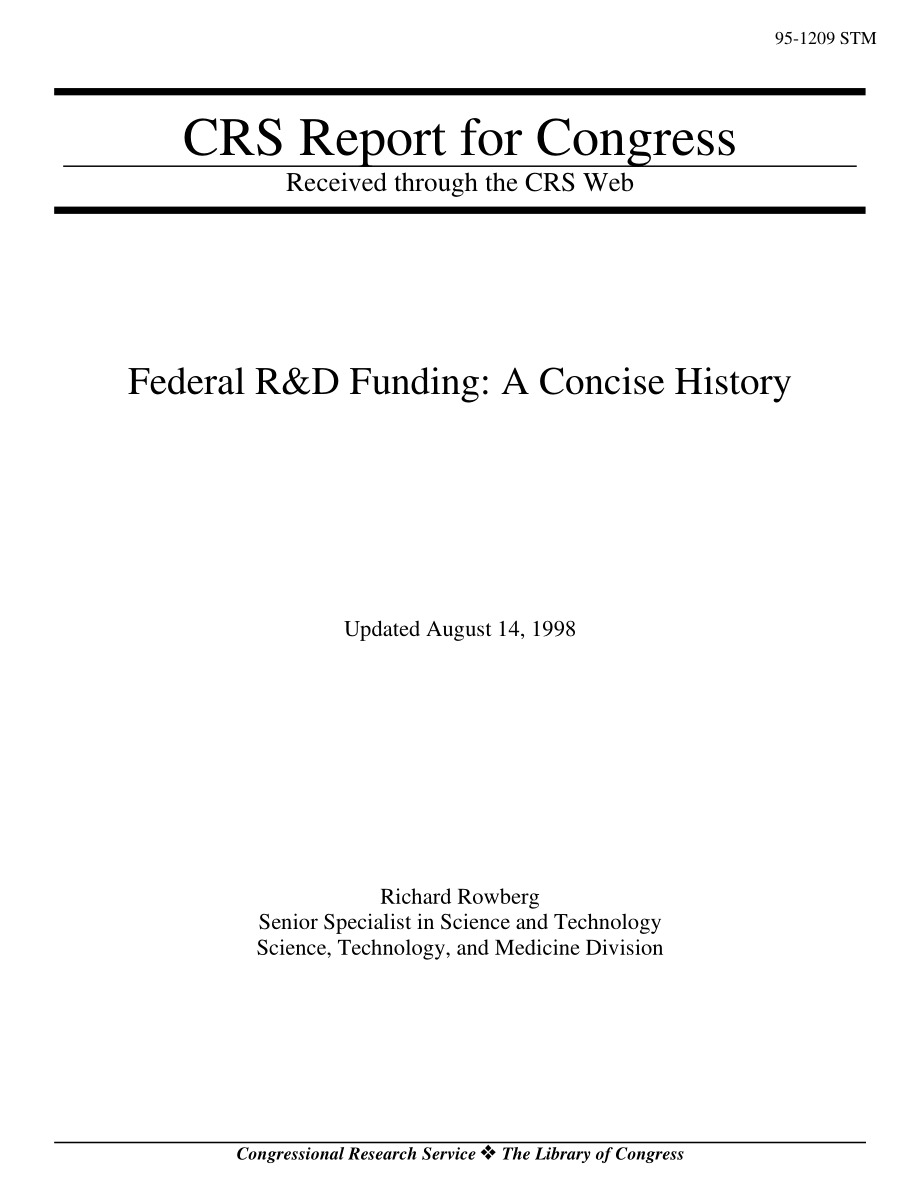 [19980814]95-1209_联邦研发资金：简明的历史.pdf_第1页