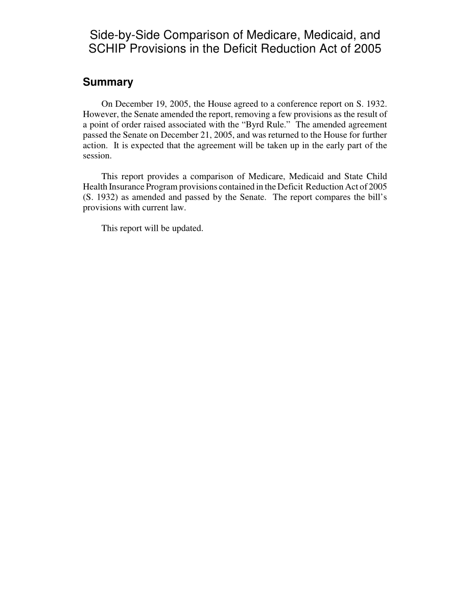 [20060130]RL33251_2005年赤字削减法案中医疗保险、医疗补助和SCHIP条款的并列比较.pdf_第2页