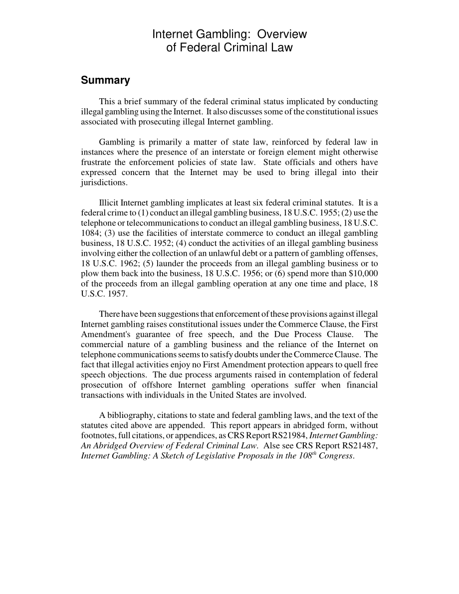 [20041129]97-619A_互联网赌博：联邦刑法概述.pdf_第2页