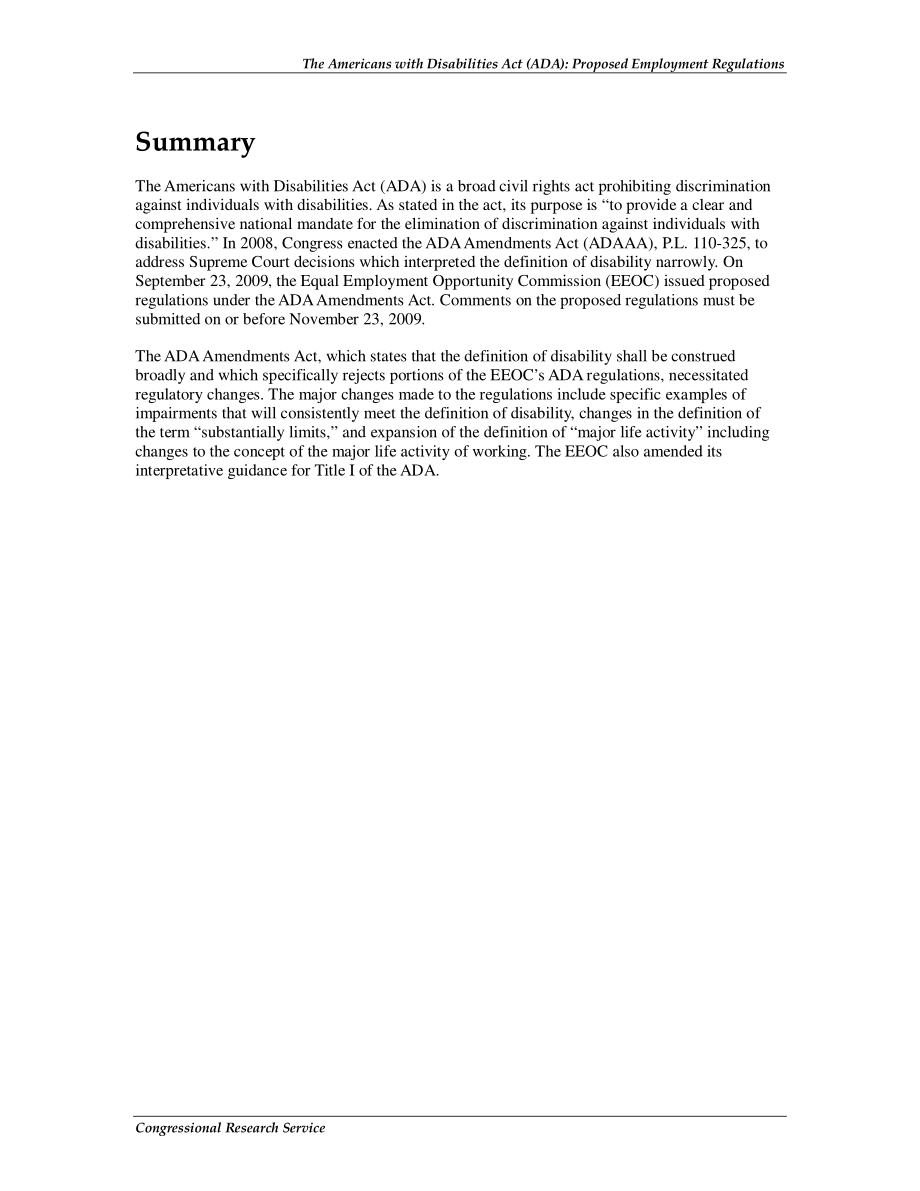 [20100928]R40875_《美国残疾人法案》（ADA）：拟议的雇佣条例.pdf_第2页