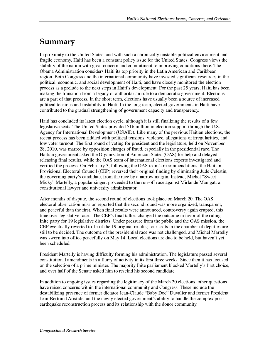 [20110718]R41689_海地全国选举：问题、担忧和结果.pdf_第2页