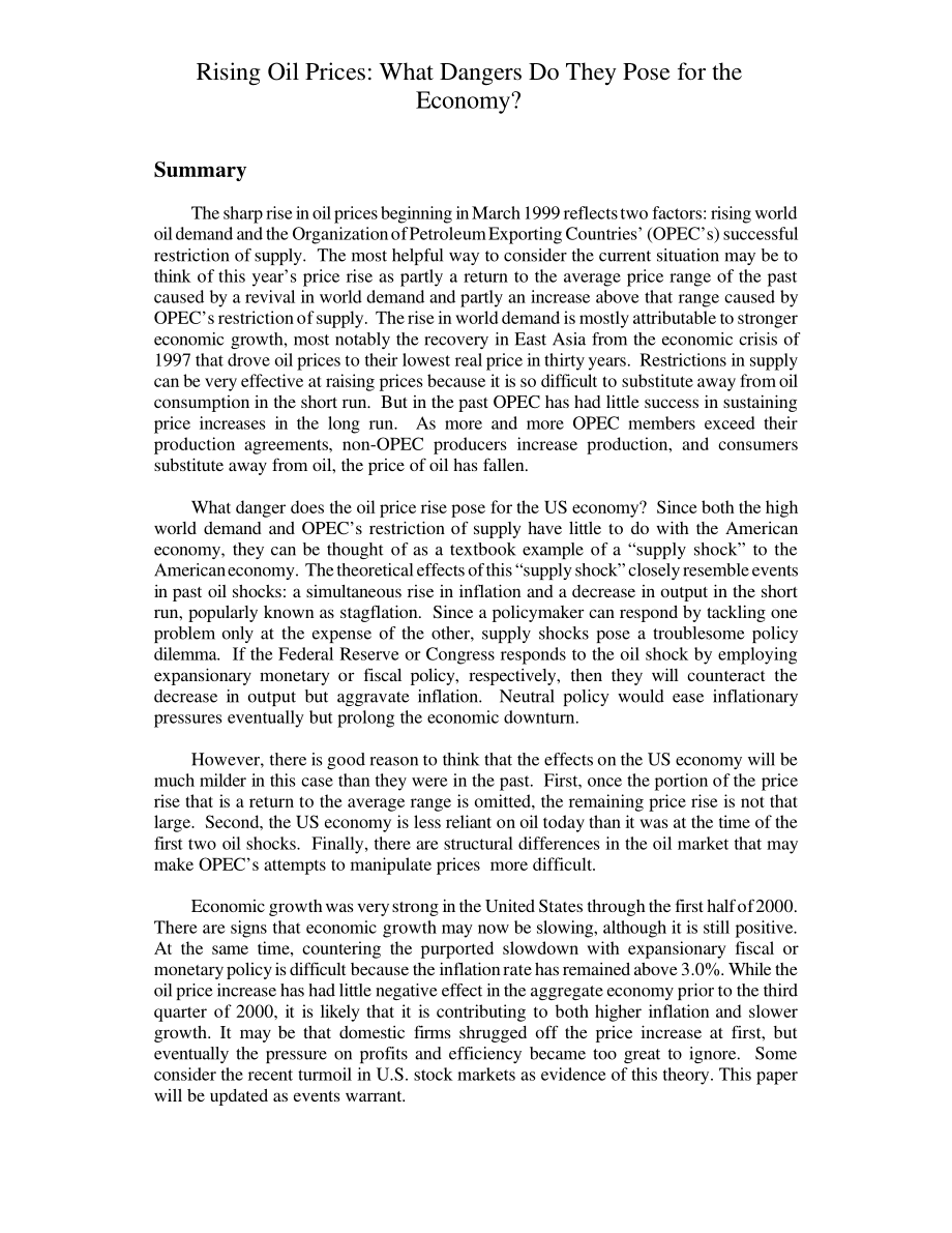 [20010110]RL30634_油价上涨：它们对经济构成了什么危险？.pdf_第2页