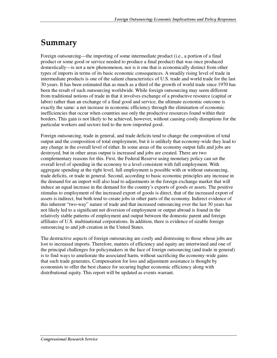 [20060621]RL32484_国外外包：经济影响和政策对策.pdf_第2页