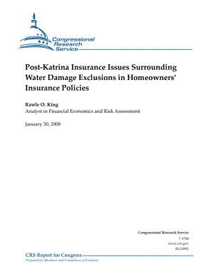 [20080130]RL33892_Post-Katrina Insurance Issues Surrounding Water Damage Exclusions in Homeowners' Insurance Policies.pdf