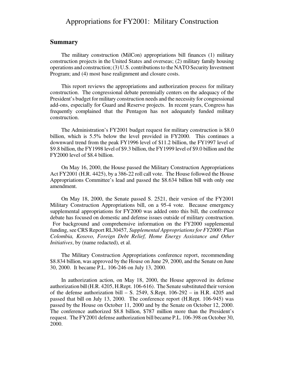 [20001107]RL30510_2001财年拨款：军事建设.pdf_第3页