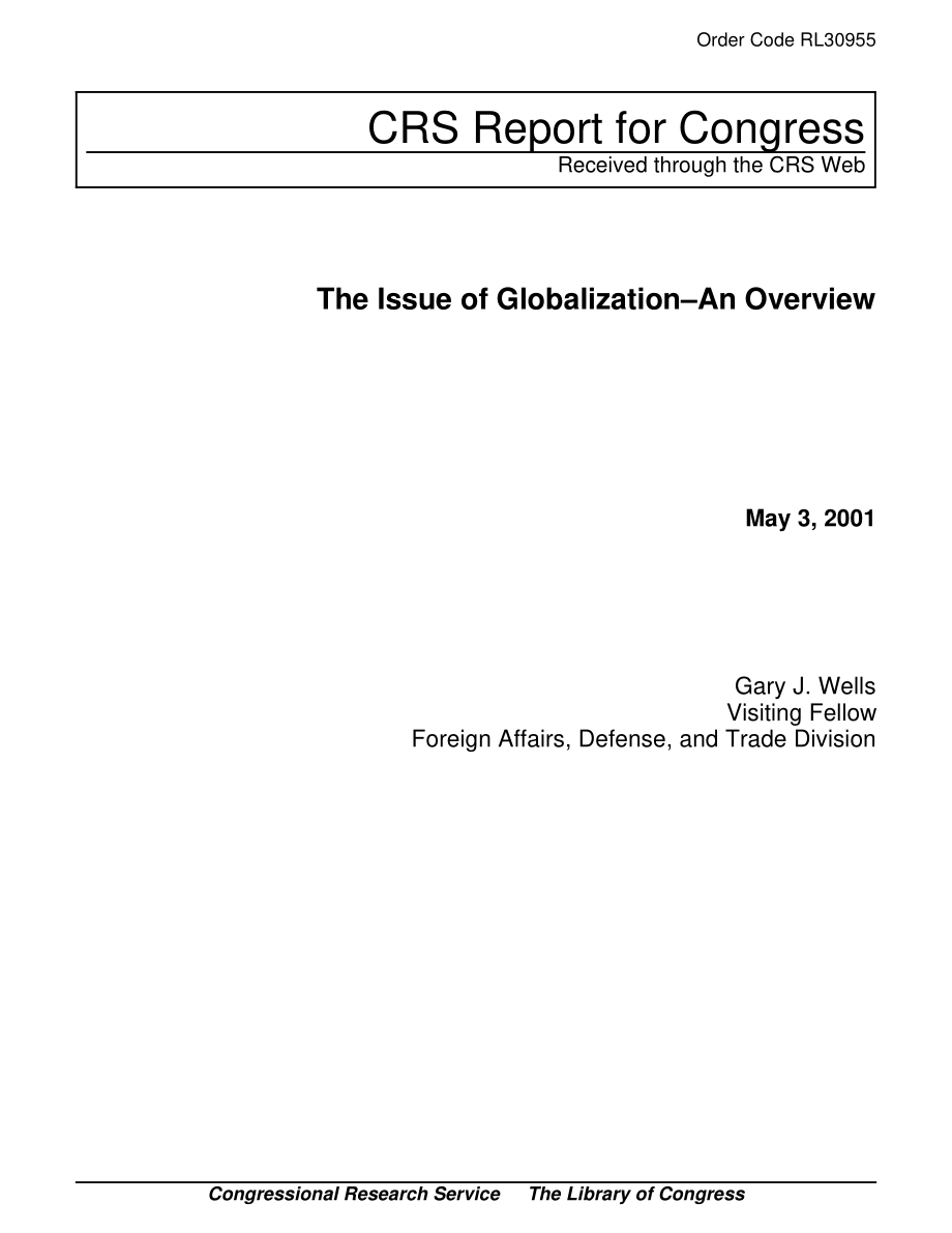 [20010503]RL30955_全球化问题综述.pdf_第1页