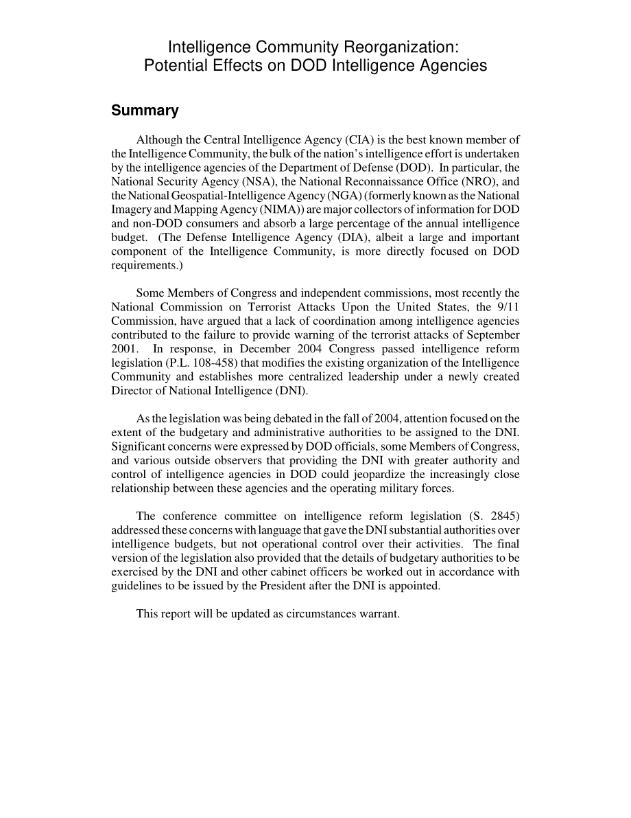 [20050211]RL32515_情报界重组：对国防部情报机构的潜在影响.pdf_第2页