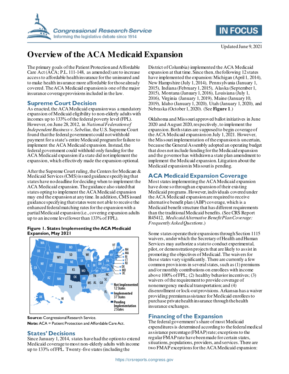 [20210609]IF10399_ACA Medicaid扩展概述.pdf_第1页