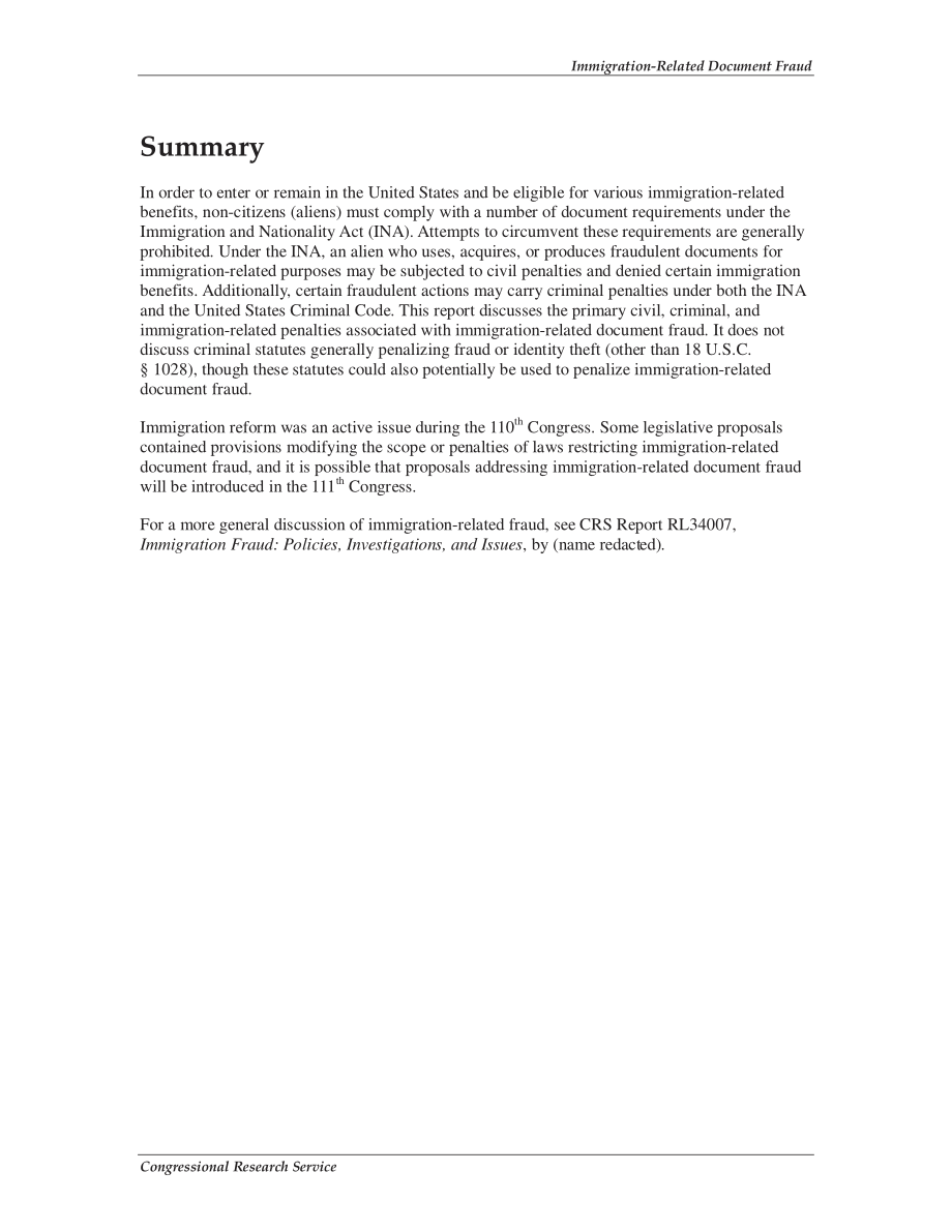 [20090123]RL32657_移民相关文件欺诈：民事、刑事和移民后果概述.pdf_第2页