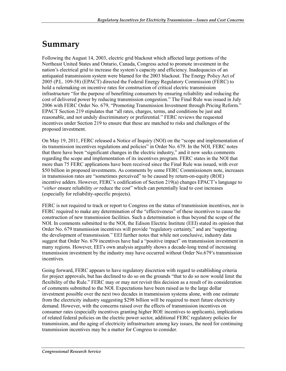 [20111028]R42068_针对输电问题和成本问题的监管激励措施.pdf_第2页